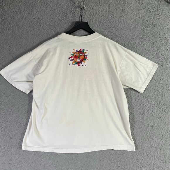 Vintage Cancun Mexico Sun Face Graphic T-Shirt XL Miro Toucan Tag White‎ Tee - Picture 4 of 13